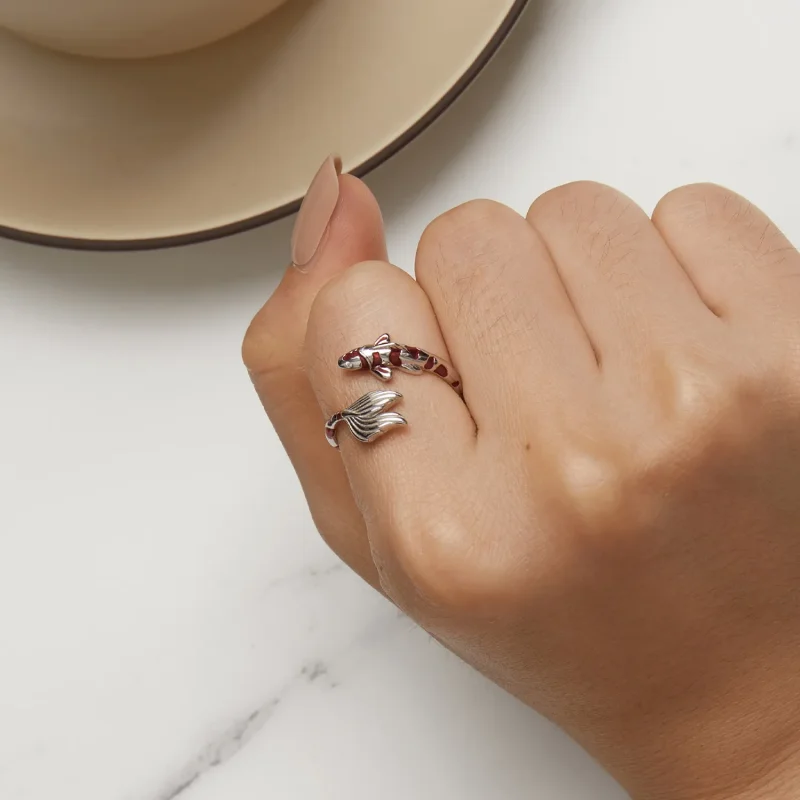(image for) Pandora Style Koi Open Ring - BSR474-E - View 7