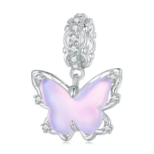 (image for) Pandora Style Lace Butterfly Dangle - BSC925