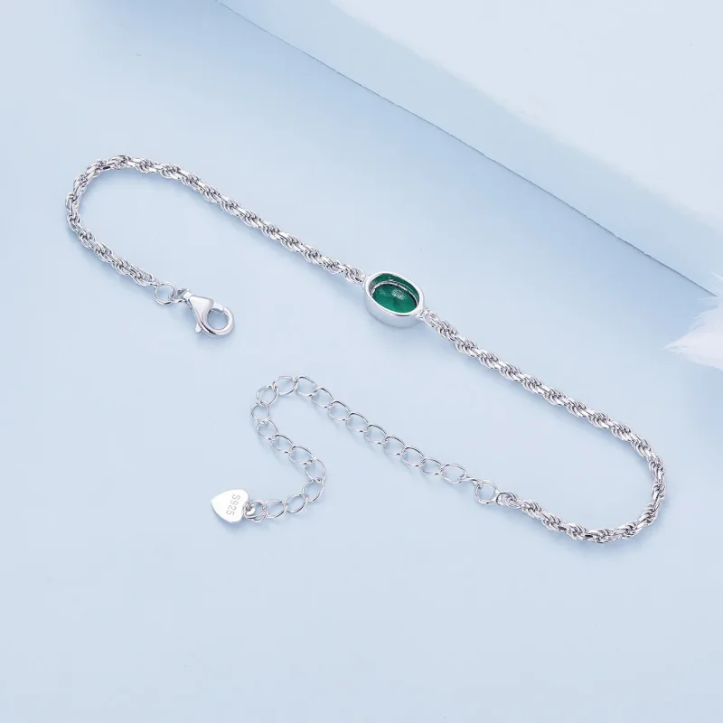 (image for) Pandora Style Light Luxury Green Zirconia Chopard Bracelet - BSB116 - View 4