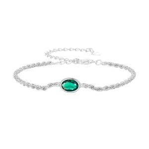 (image for) Pandora Style Light Luxury Green Zirconia Chopard Bracelet - BSB116