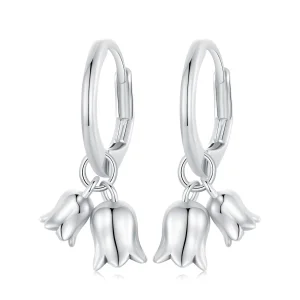 Pandora Style Lily of The Valley Hoop Earrings - BSE909 (image for) Pandora Style Lily of The Valley Hoop Earrings - BSE909