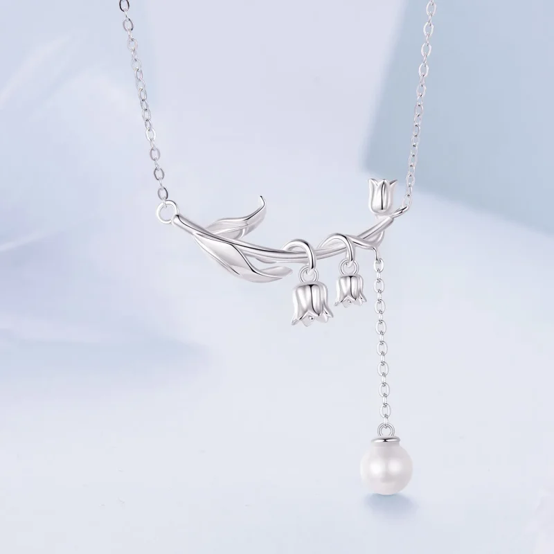 (image for) Pandora Style Lily of The Valley Necklace - BSN357 - View 3
