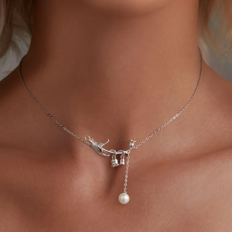 (image for) Pandora Style Lily of The Valley Necklace - BSN357 - View 5
