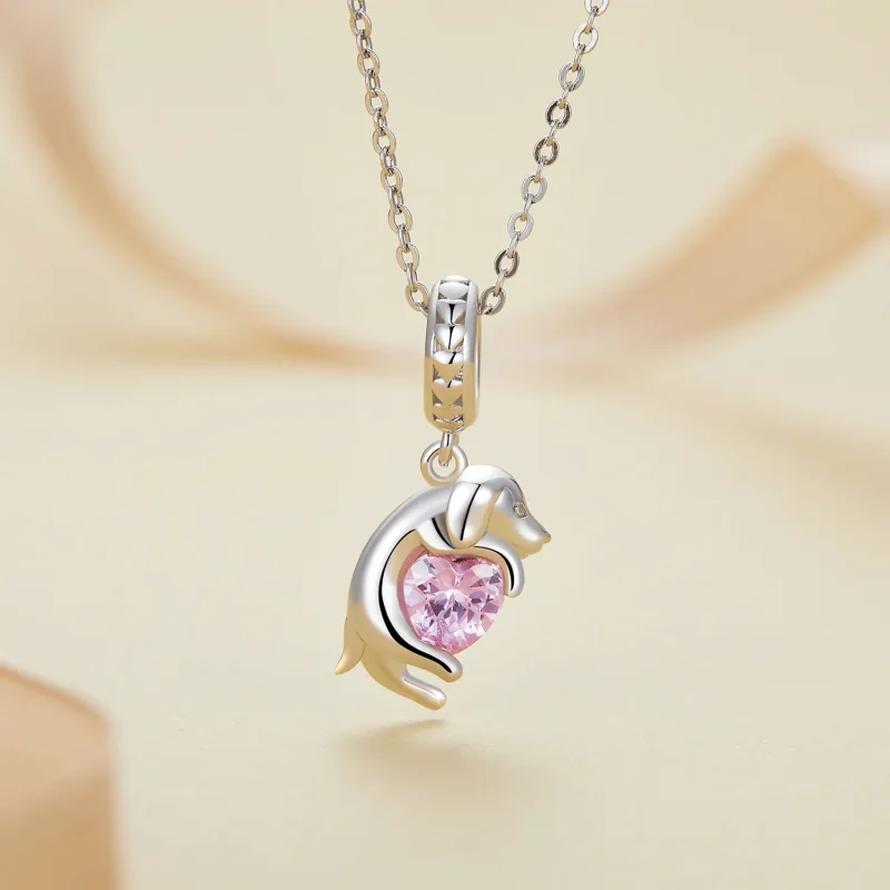 (image for) Pandora Style Little Golden Retriever Dangle - BSC799 - View 3