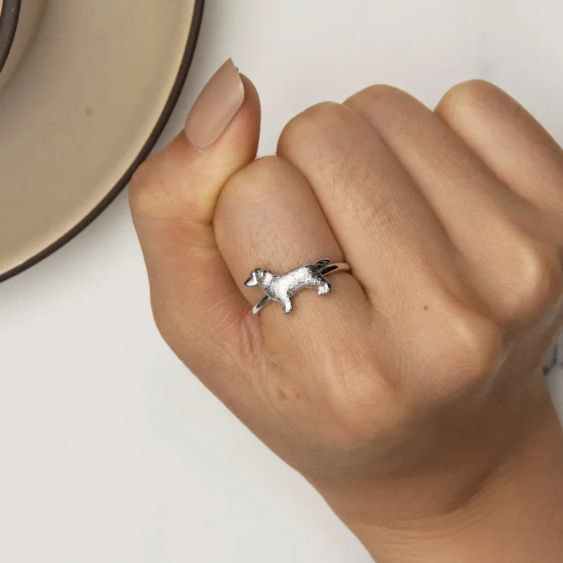 (image for) Pandora Style Little Golden Retriever Ring - SCR952 - View 6