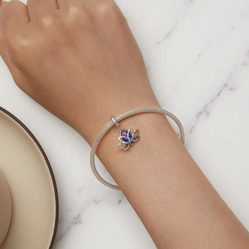 (image for) Pandora Style Lotus Dangle - SCC2562 - View 6
