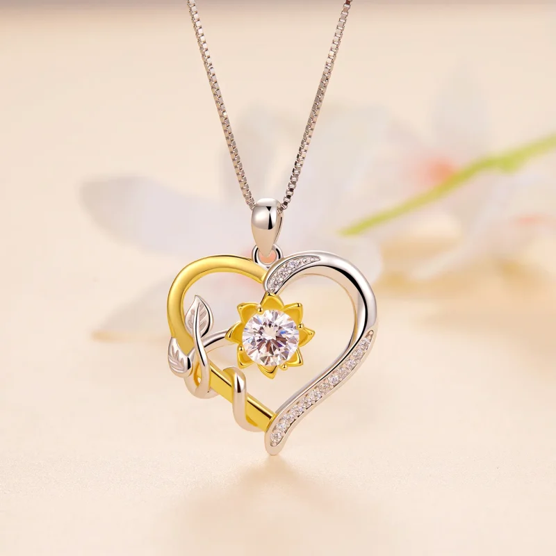 (image for) Pandora Style Love Moissanite Necklace(One Certificate) - MSN012 - View 2