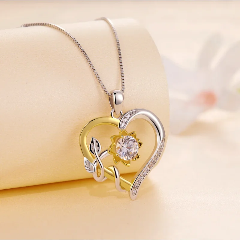(image for) Pandora Style Love Moissanite Necklace(One Certificate) - MSN012 - View 3