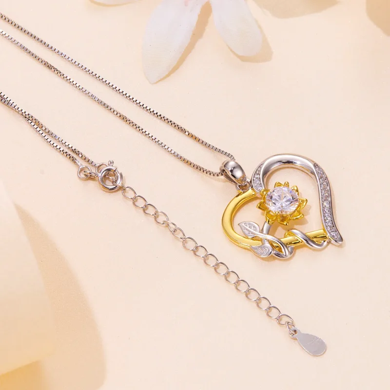 (image for) Pandora Style Love Moissanite Necklace(One Certificate) - MSN012 - View 4