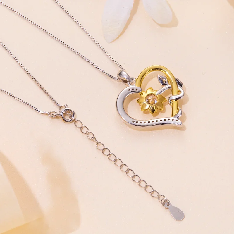 (image for) Pandora Style Love Moissanite Necklace(One Certificate) - MSN012 - View 5