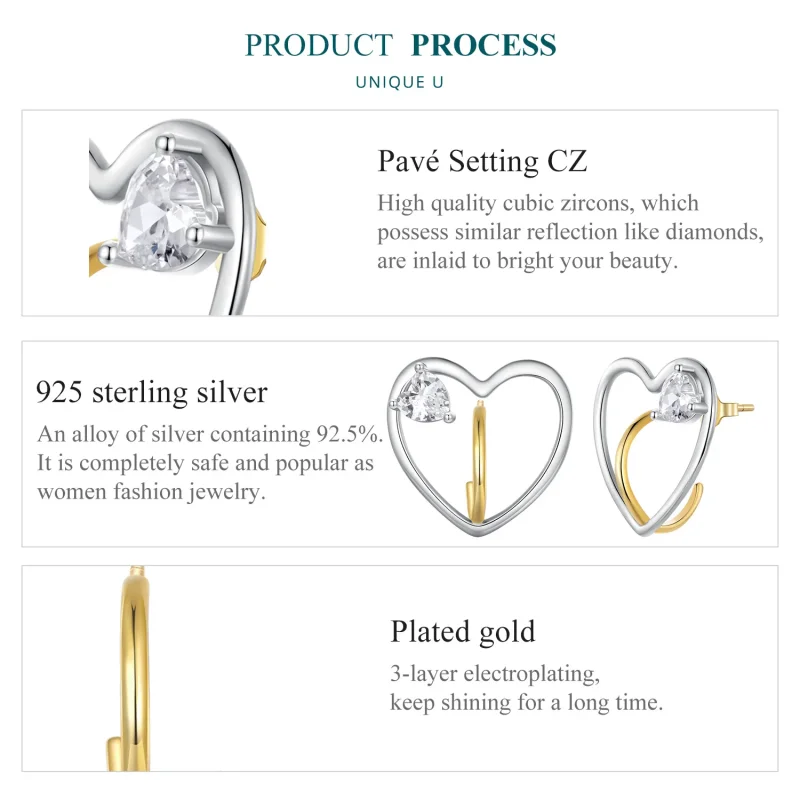 (image for) Pandora Style Love Studs Earrings - BSE888 - View 6