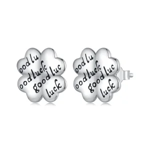 Pandora Style Lucky Clover Studs Earrings - SCE1635 (image for) Pandora Style Lucky Clover Studs Earrings - SCE1635
