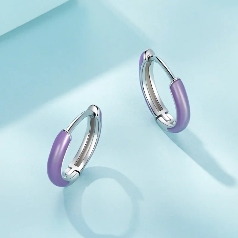 (image for) Pandora Style Luminous Hoop Earrings - SCE1644 - View 3