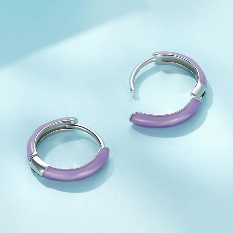 (image for) Pandora Style Luminous Hoop Earrings - SCE1644 - View 4