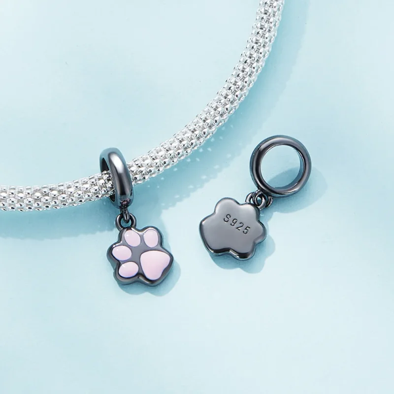 (image for) Pandora Style Mini Black Cat Claw Dangle - SCC2476-D - View 4