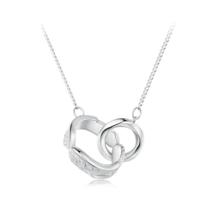 Pandora Style Mobius Double Ring Necklace - BSN362 (image for) Pandora Style Mobius Double Ring Necklace - BSN362
