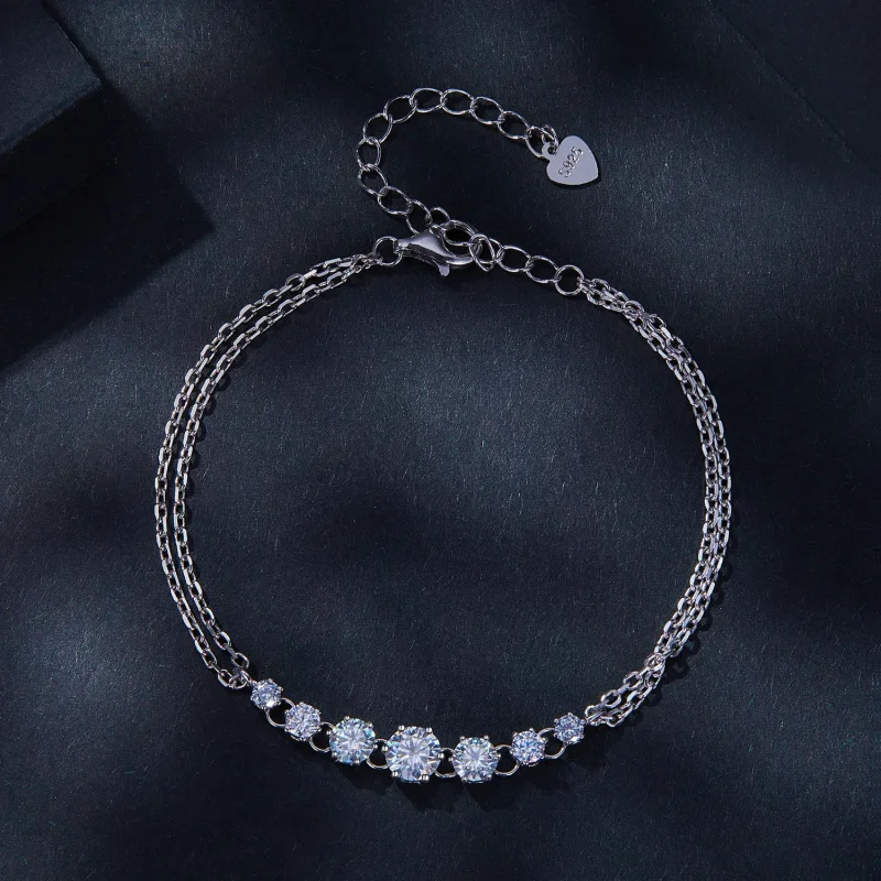 (image for) Pandora Style Moissanite Bracelet(One Certificate) - MSB008 - View 3