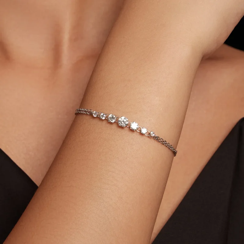 (image for) Pandora Style Moissanite Bracelet(One Certificate) - MSB008 - View 4