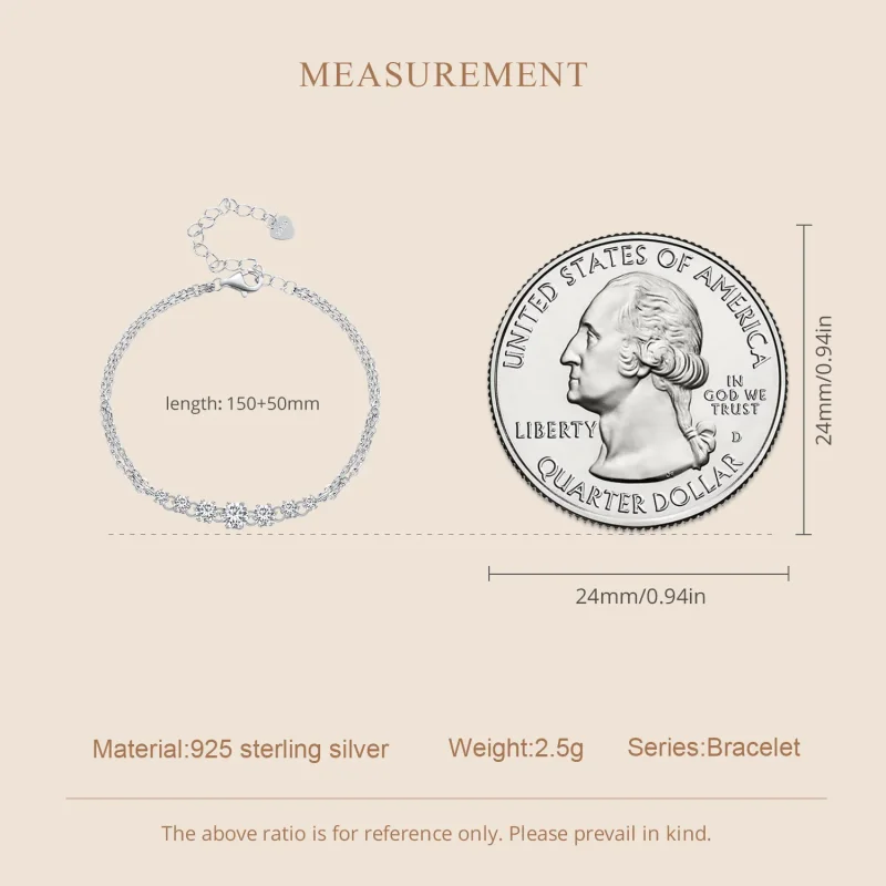 (image for) Pandora Style Moissanite Bracelet(One Certificate) - MSB008 - View 5