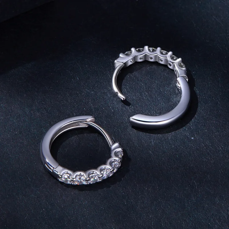 (image for) Pandora Style Moissanite Hoop Earrings - MSE029 - View 4