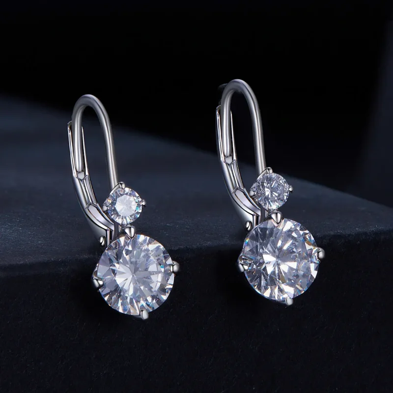 (image for) Pandora Style Moissanite Hoop Earrings(Two Certificates) - MSE031 - View 2