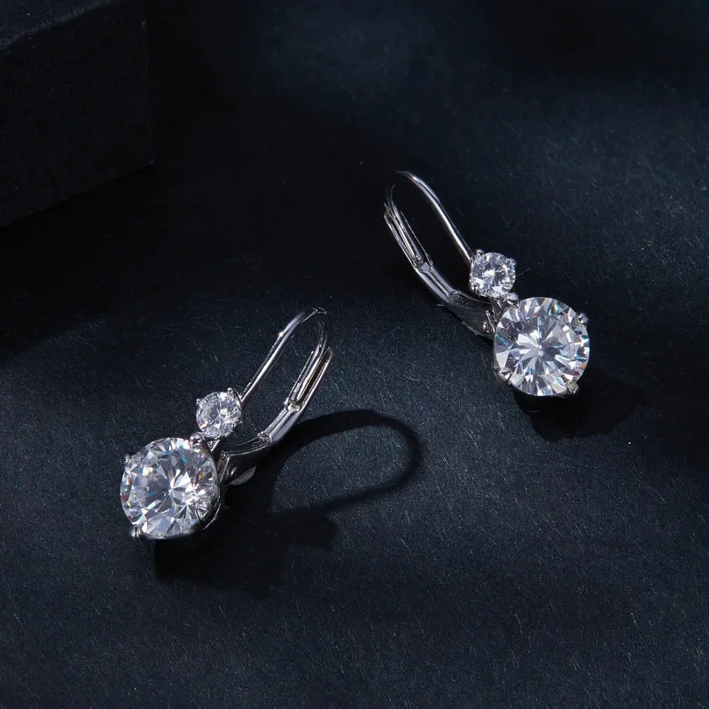 (image for) Pandora Style Moissanite Hoop Earrings(Two Certificates) - MSE031 - View 3