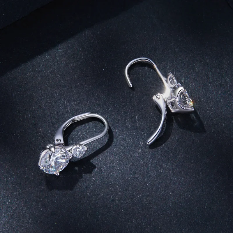 (image for) Pandora Style Moissanite Hoop Earrings(Two Certificates) - MSE031 - View 4
