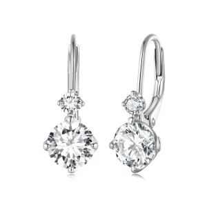 Pandora Style Moissanite Hoop Earrings(Two Certificates) - MSE031 (image for) Pandora Style Moissanite Hoop Earrings(Two Certificates) - MSE031