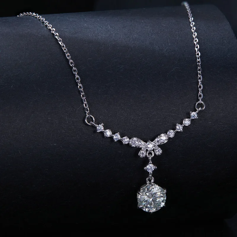 (image for) Pandora Style Moissanite Necklace(One Certificate) - MSN020 - View 2