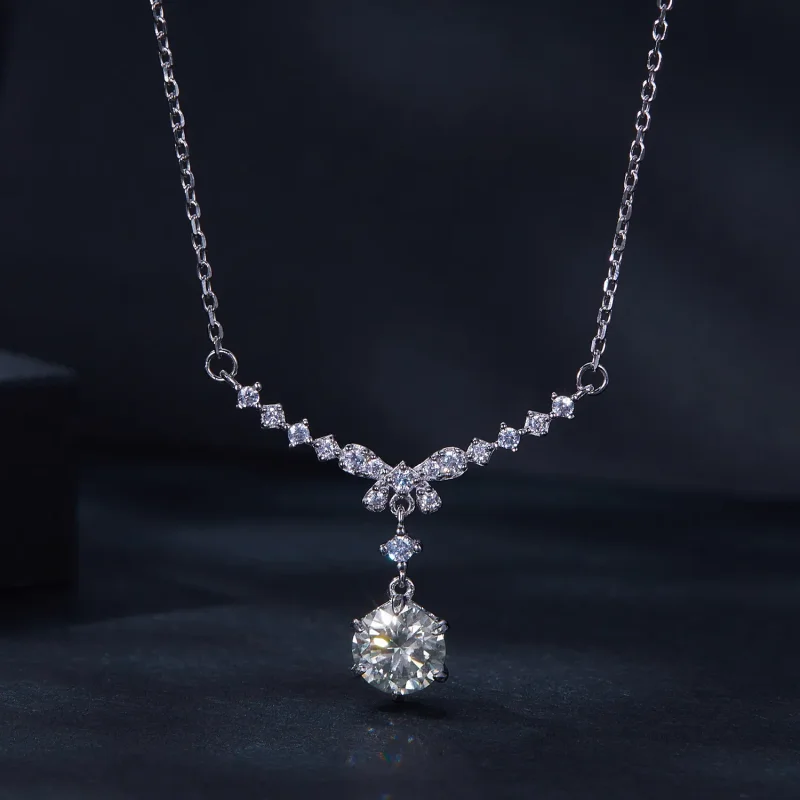 (image for) Pandora Style Moissanite Necklace(One Certificate) - MSN020 - View 3