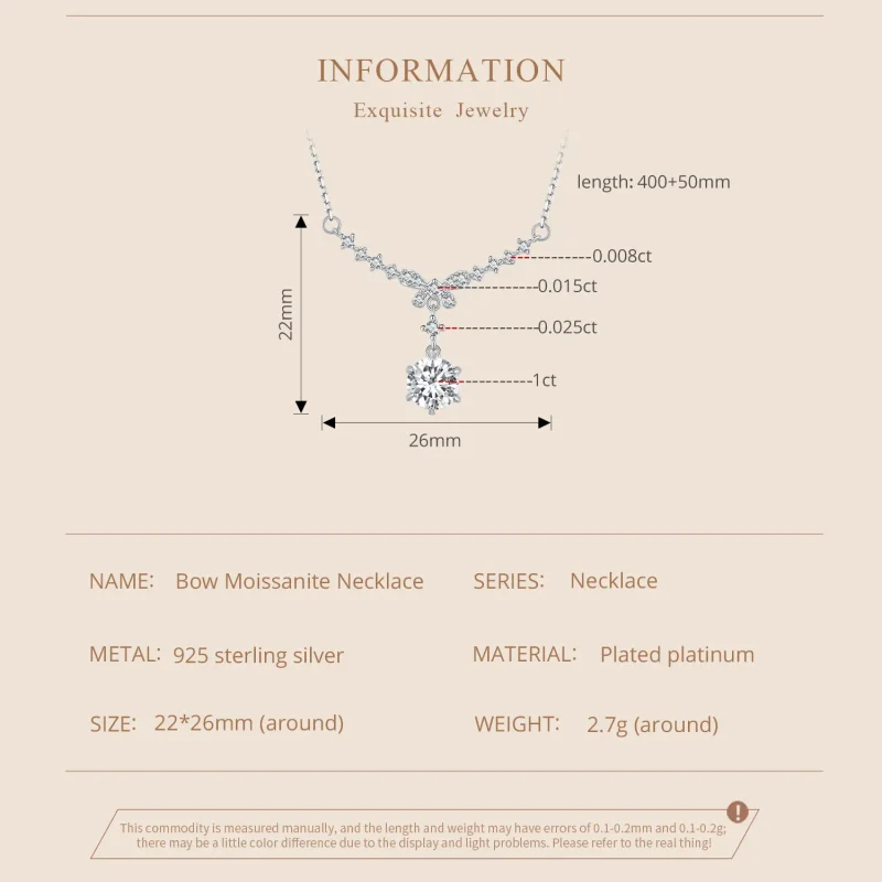 (image for) Pandora Style Moissanite Necklace(One Certificate) - MSN020 - View 4
