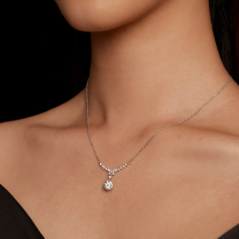 (image for) Pandora Style Moissanite Necklace(One Certificate) - MSN020 - View 5