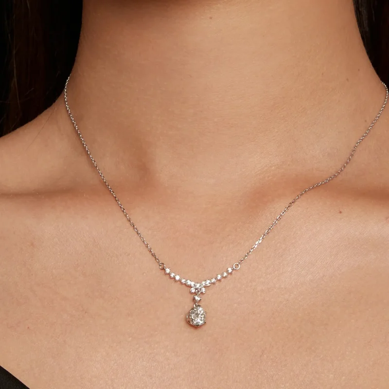 (image for) Pandora Style Moissanite Necklace(One Certificate) - MSN020 - View 6