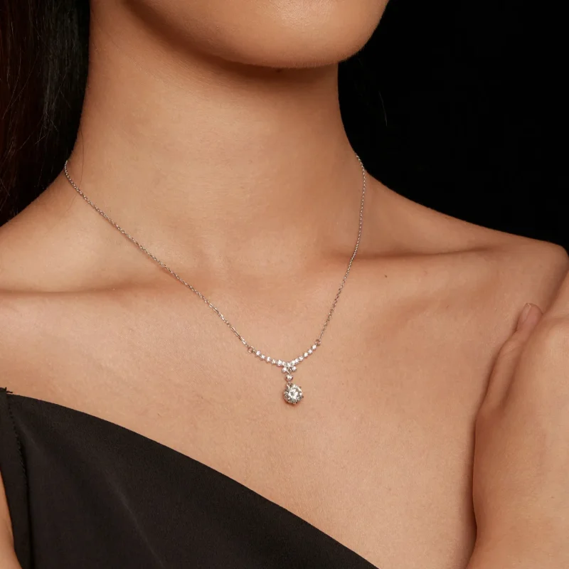 (image for) Pandora Style Moissanite Necklace(One Certificate) - MSN020 - View 7