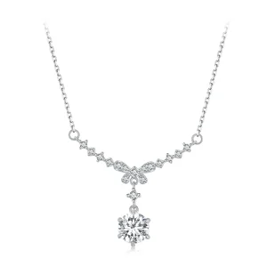 Pandora Style Moissanite Necklace(One Certificate) - MSN020 (image for) Pandora Style Moissanite Necklace(One Certificate) - MSN020