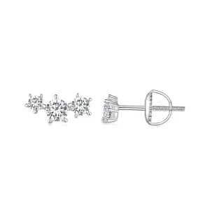 Pandora Style Moissanite Studs Earrings(One Certificate) - MSE034 (image for) Pandora Style Moissanite Studs Earrings(One Certificate) - MSE034