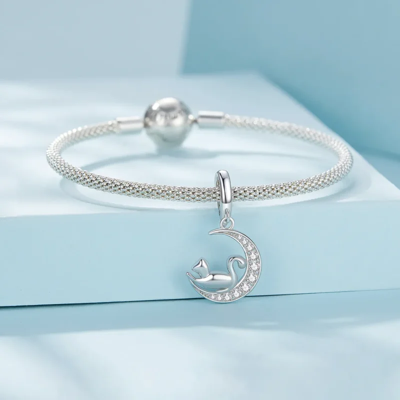 (image for) Pandora Style Moon and Cat Dangle - SCC2571 - View 4