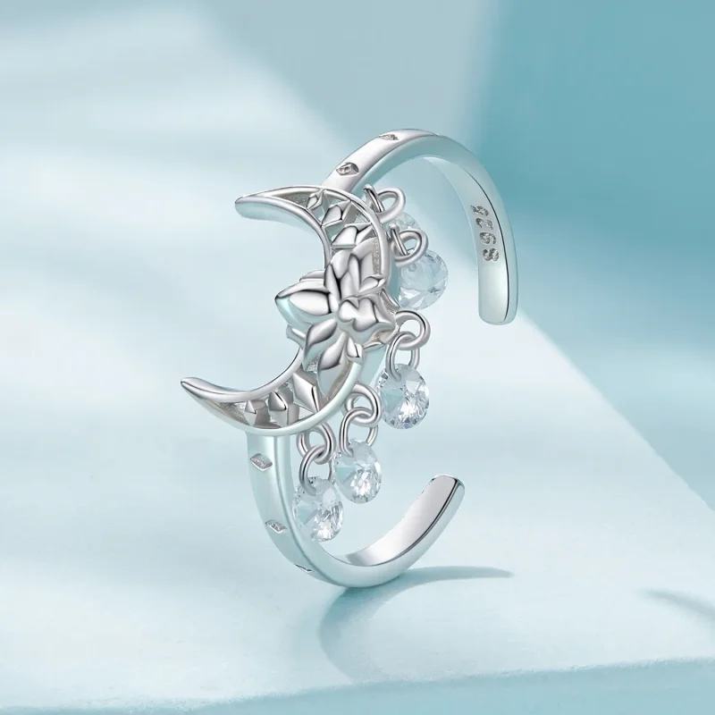 (image for) Pandora Style Moon Lotus Ring - SCR955 - View 2