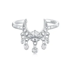 (image for) Pandora Style Moon Lotus Ring - SCR955