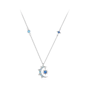 Pandora Style Moon Starburst Necklace - BSN347 (image for) Pandora Style Moon Starburst Necklace - BSN347