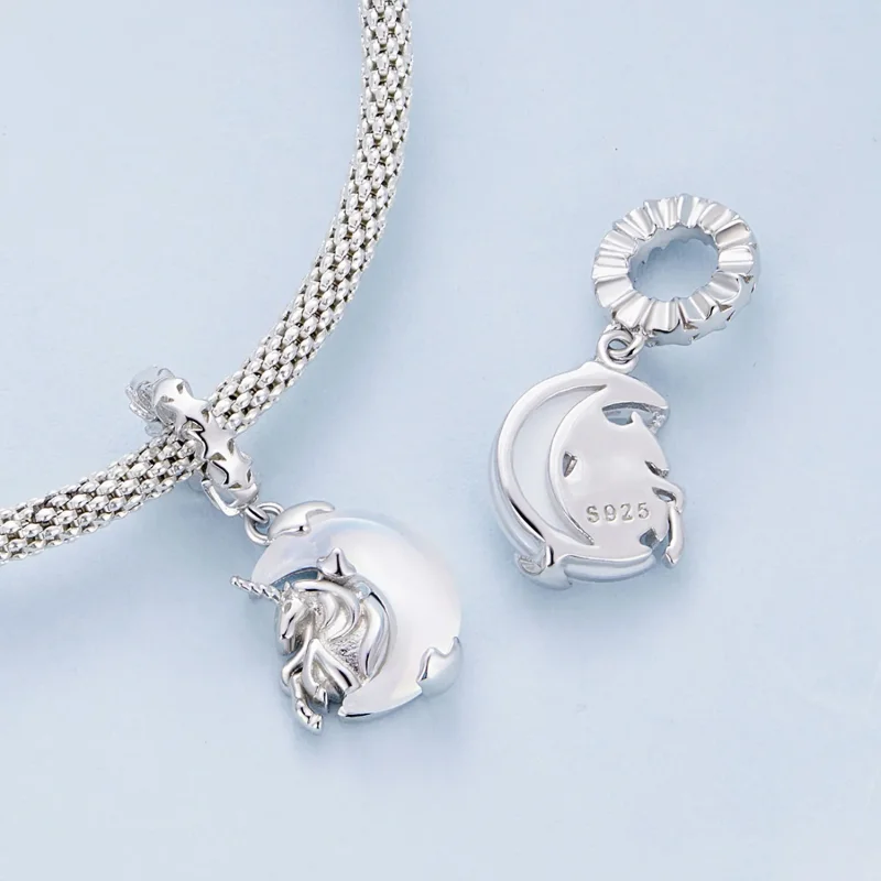 (image for) Pandora Style Moon Unicorn Dangle - BSC926 - View 4