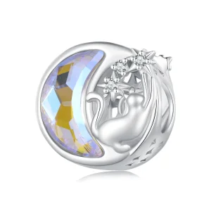 (image for) Pandora Style Moonlight Cat Charm - SCC2538