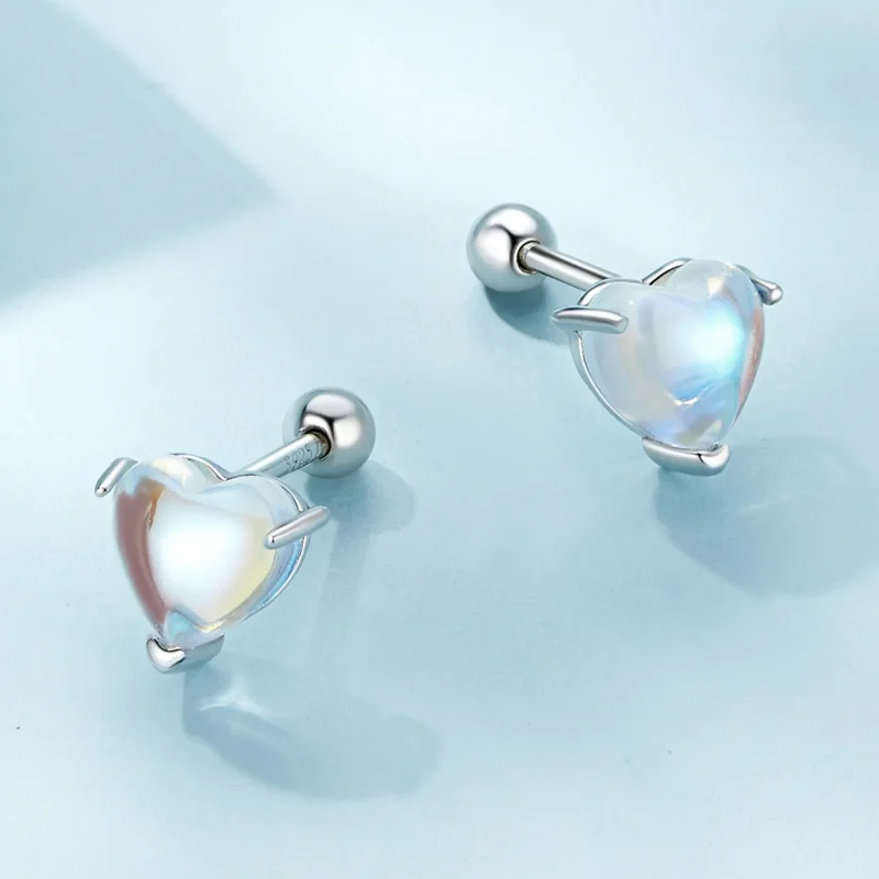 (image for) Pandora Style Moonstone Studs Earrings - SCE1629 - View 3