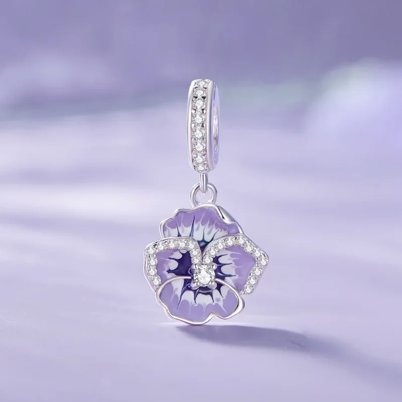 (image for) Pandora Style Pansy Dangle - SCC2583 - View 2