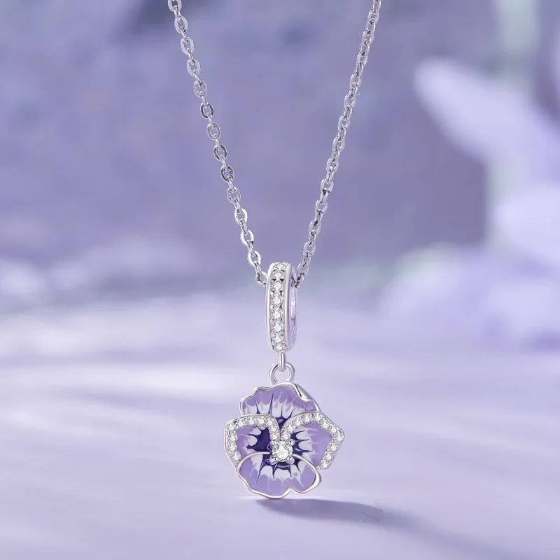 (image for) Pandora Style Pansy Dangle - SCC2583 - View 3