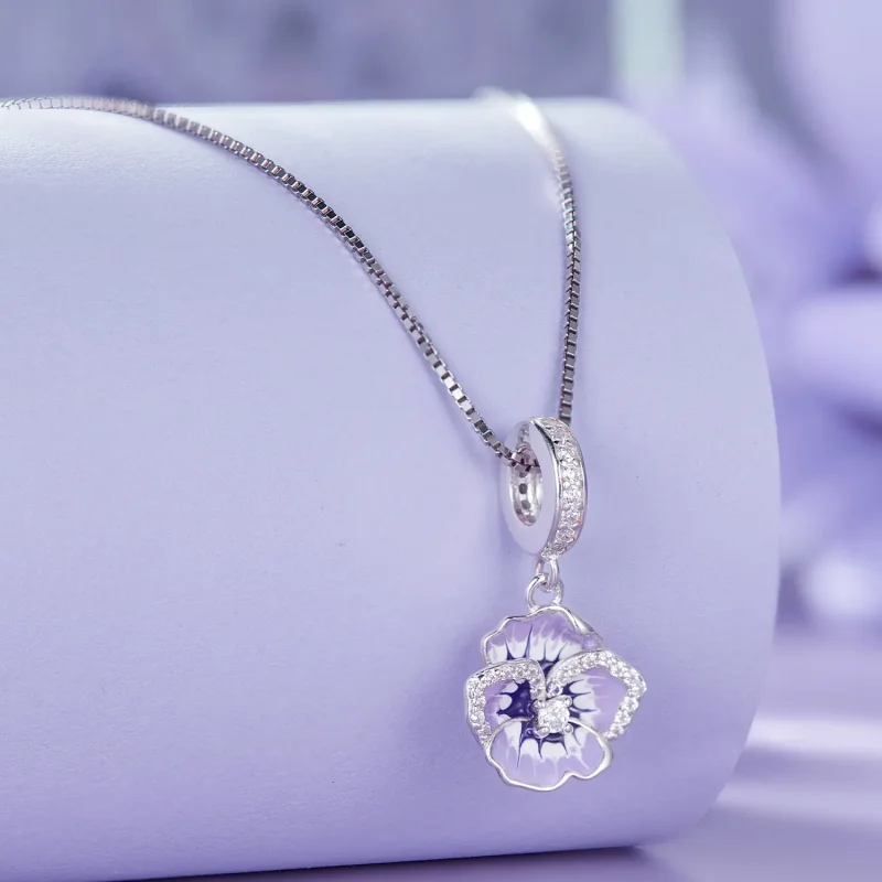 (image for) Pandora Style Pansy Dangle - SCC2583 - View 4