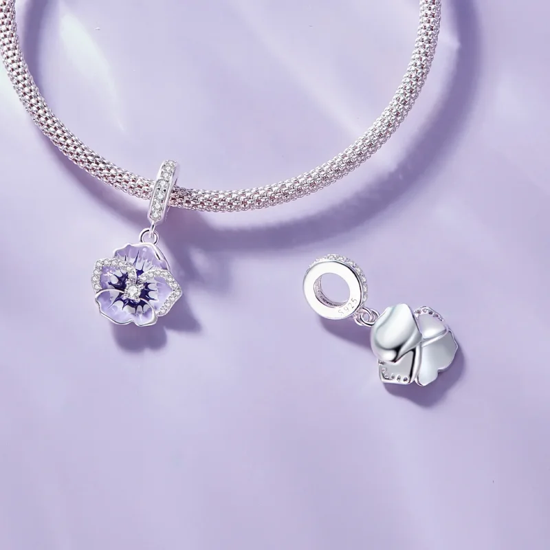 (image for) Pandora Style Pansy Dangle - SCC2583 - View 6