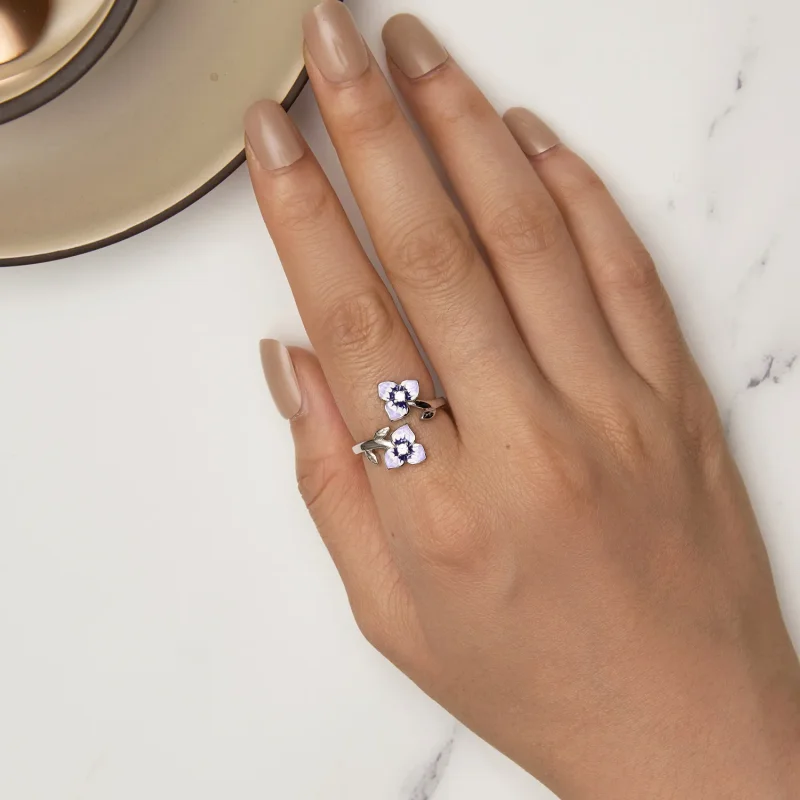 (image for) Pandora Style Pansy Ring - BSR451-E - View 5