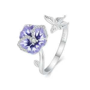 Pandora Style Pansy Ring - BSR452-E (image for) Pandora Style Pansy Ring - BSR452-E