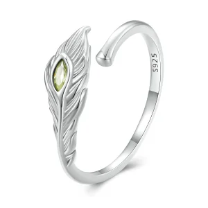 Pandora Style Peacock Feathers Open Ring - BSR424 (image for) Pandora Style Peacock Feathers Open Ring - BSR424